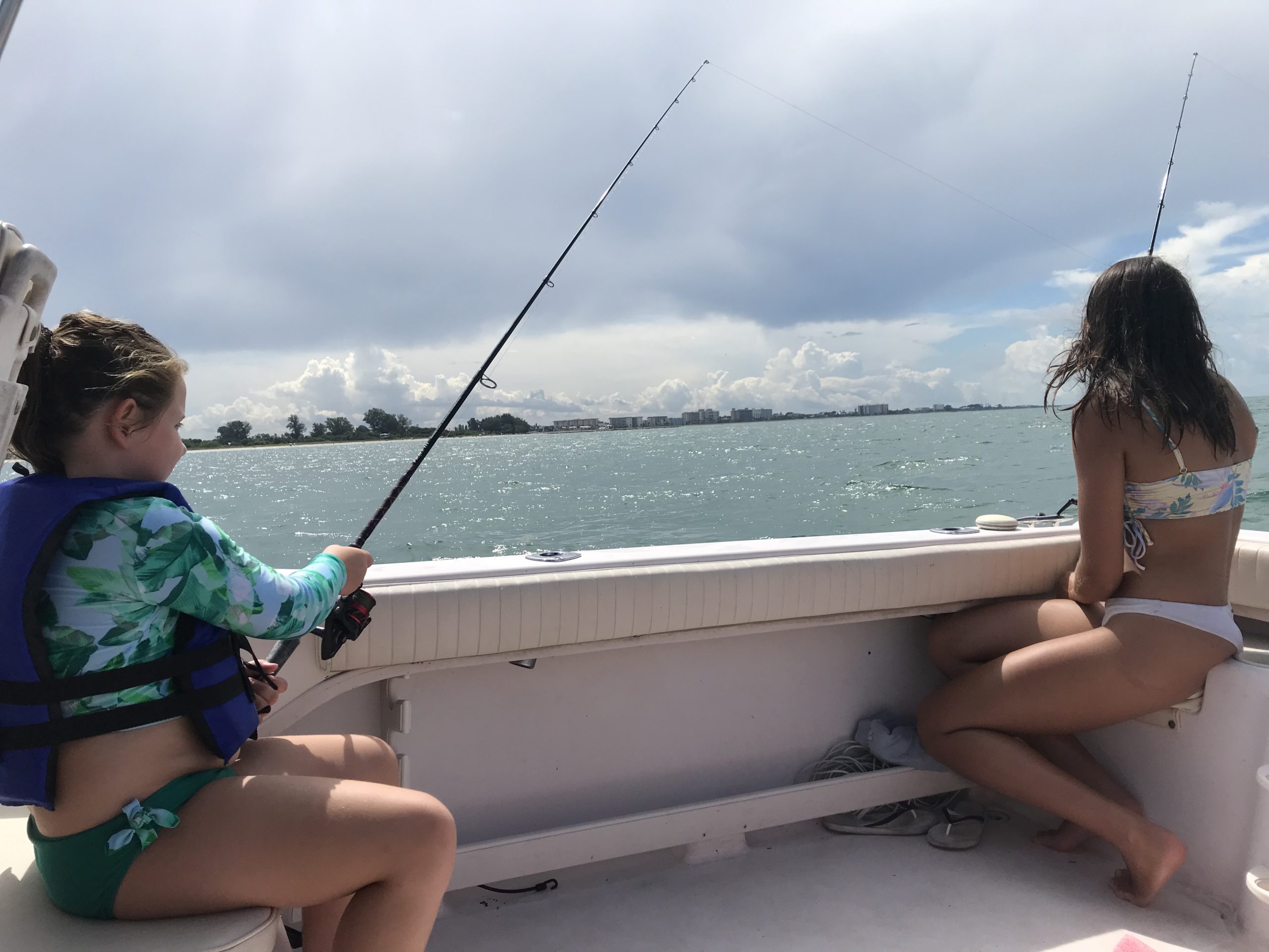 Kids fishing near shore charter Venice, Florida