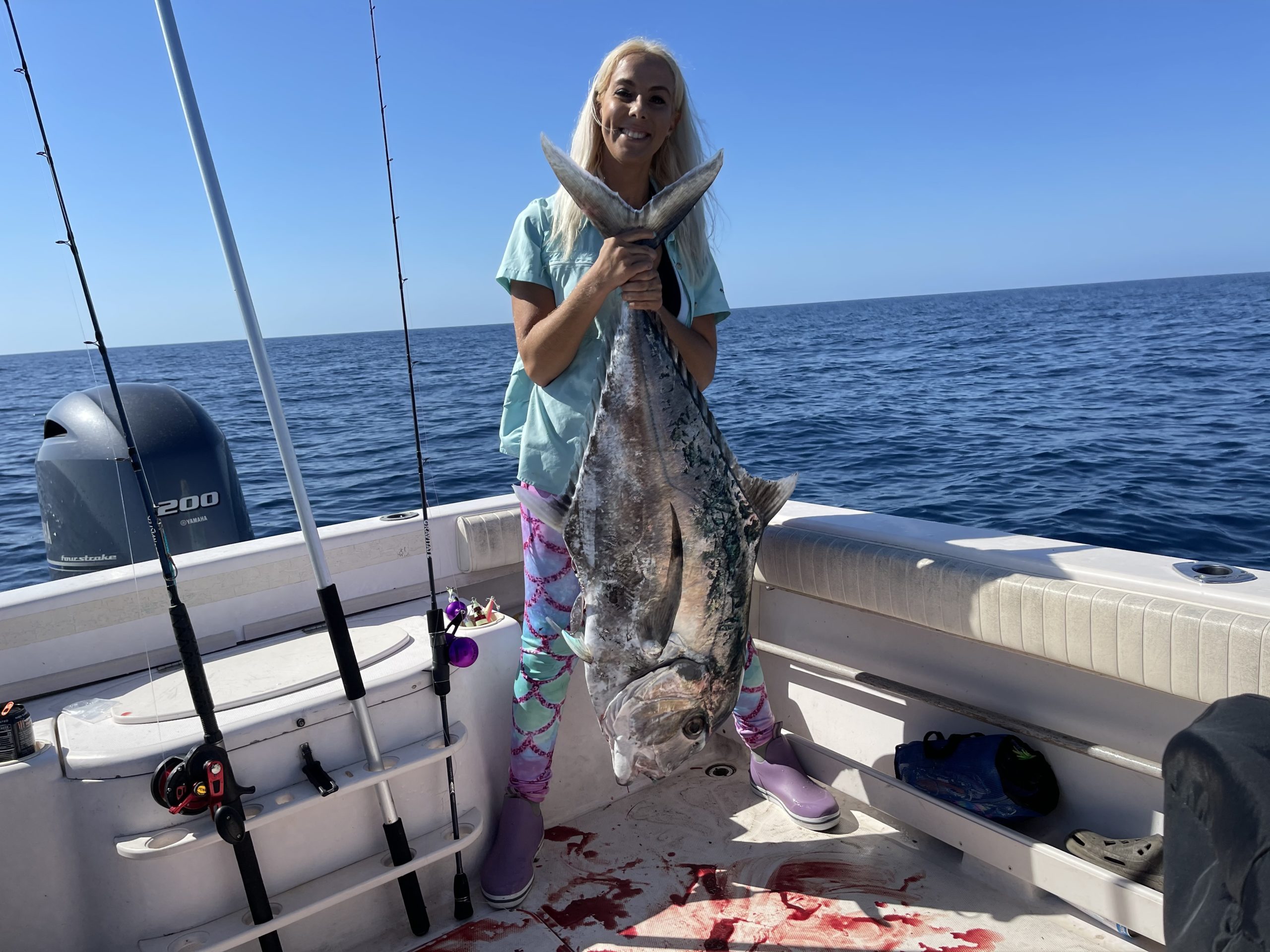 Slow Pitch Jigging for African Pompano Offshore fishing charter Venice, Florida