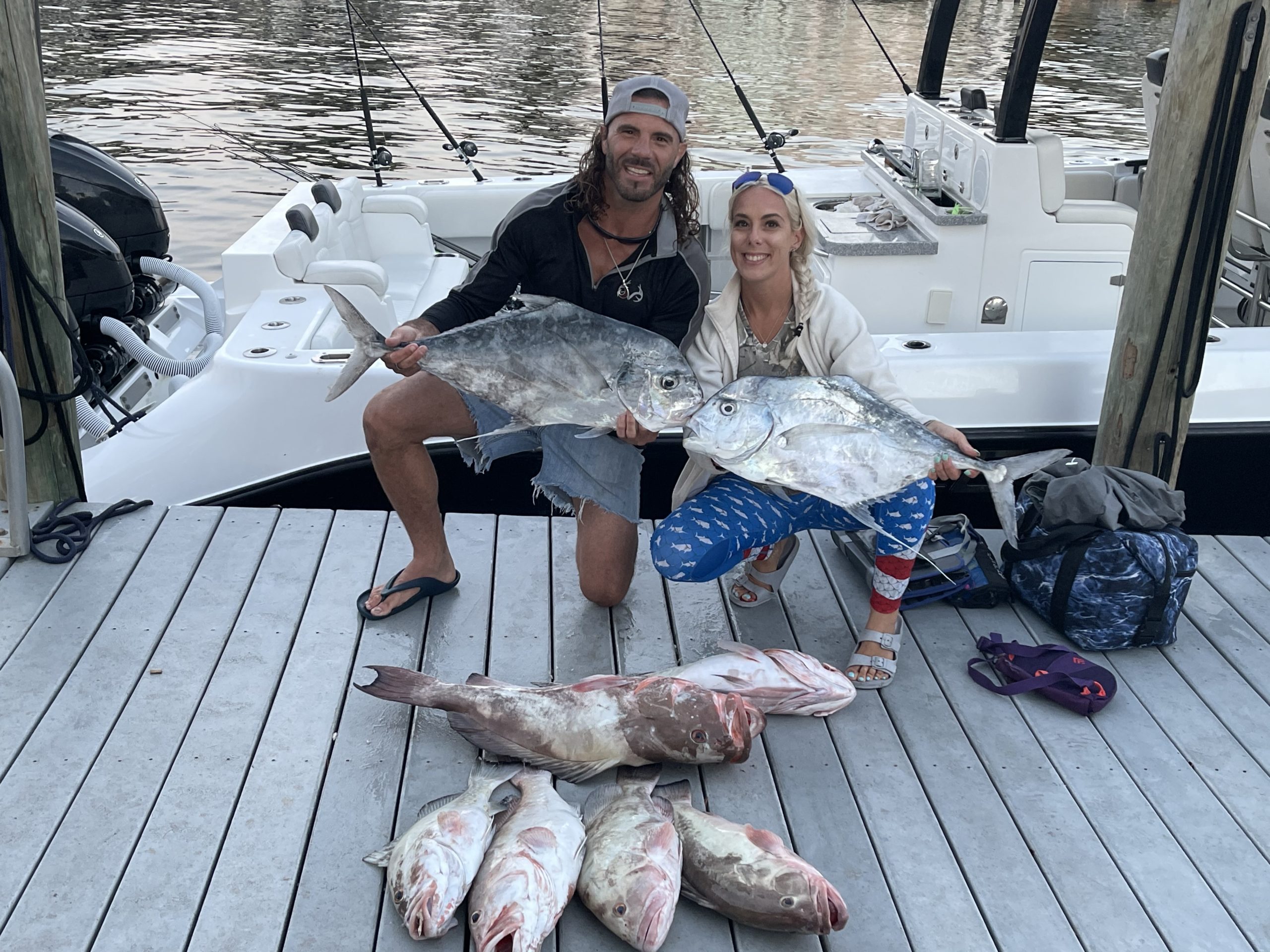 African Pompanos and Red Groupers Offshore Fishing Charters Venice, Florida